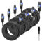 GCTBL 4Pack 15M Speakon Kabel DJ/PA Lautsprecherkabel mit Speakon Stecker für Audio Verstärker 12 Guage Cord Wire Kabel mit Twist Lock
