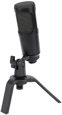 Microphone de Jeu, Micro USB PC pour Podcasts Vidéos Streaming Micro à Condensateur avec Boutons de Gain de Rotation à Montage Rapide, Microphone Muet pour Enregistrement de