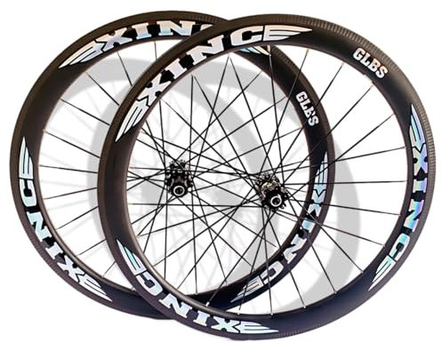 HZXQCVB 700C Rennrad-Laufradsatz Carbon-Faser-Felgen Scheibenbremse Schnellspanner 100mm/135mm. 24H Naben Für 7/8/9/10/11 Gang Kassette Vorder- Und Hinterrad