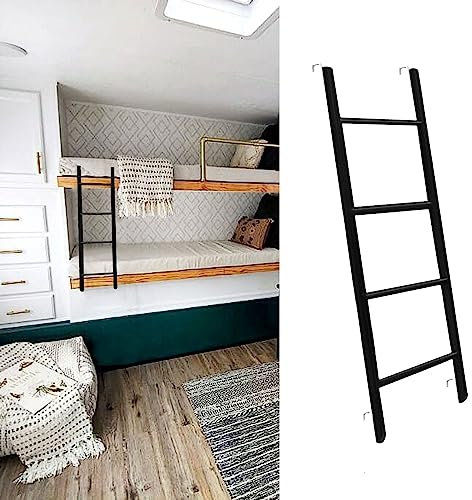 4/5 Step Bedroom Twin Bunk Bed Ladder, RV Bunk Ladder Adjustbale Straight Ladder, Versatile Step Ladder Bed Side Climb Ladder, Easy to Install))