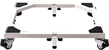 Support universel pour machine à laver avec roulettes réglables, longueur extensible 58,5 à 93 cm, chariot mobile pour réfrigérateur, congélateur et sèche-linge