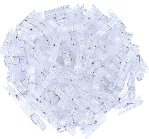 Fenglin-joy Mini Pinces à Linge Transparentes, 100 PCS Mini Clips de Photo Pinces de Photo en Plastique pour Photos Maison Chambre Decoration 3 * 25mm