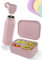 Lunchbox Set – Silikon Brotdose & Trinkflasche für Erwachsene – Bruchfest, Auslaufsicher, BPA-frei, Spülmaschinenfest – Für Arbeit, Büro & Unterwegs | 800ml Lunchbox & 500ml Flasche (Pastel Rosa)