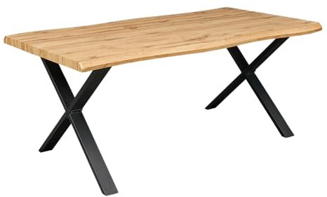 Endorphin Design Esstisch aus Wildeiche - Massivholz -180 x 90 x 76 cm, 4cm Stärke - Esszimmertisch geölt & robust - Holztisch Rechteckig Modern - Premium Qualität Baumkantentisch