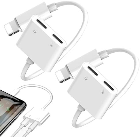 2 Pcs Adaptateur Iphone Jack,Adaptateur Lightning Jack vers 3.5mm Écouteurs Chargeur pour Iphone 14 13 12 Pro Max Prise Audio pour Apple pour Ipad Connecteur Casque,Cable Auxiliaire Voiture Iphone