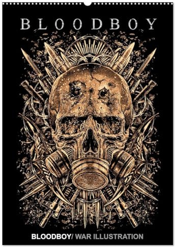 BLOODBOY/WAR ILLUSTRATION (Wandkalender 2026 DIN A2 hoch), CALVENDO Monatskalender: Eine Auswahl an schönen Horror-Illustrationen für Horror und Zombies begeisterte (CALVENDO Kunst)