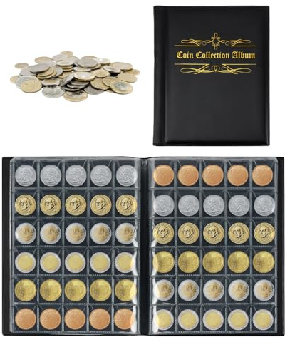 Münzen Aufbewahrung 480 Stück, Pressed Pennies Album, Pariser Münzbuch, Münzalbum und -Tasche, Aufbewahrung von Sammlermünzen, 2-Euro-Ordner und Pariser Münzbuch, Ideal für Numismatik-Enthusiasten