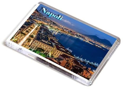 AWS Magnet Napoli Hartplastik Italien Kampanien Meer Fridge Kühlschrankmagnet aus Hartplastik Naples Italy Magnetrahmen