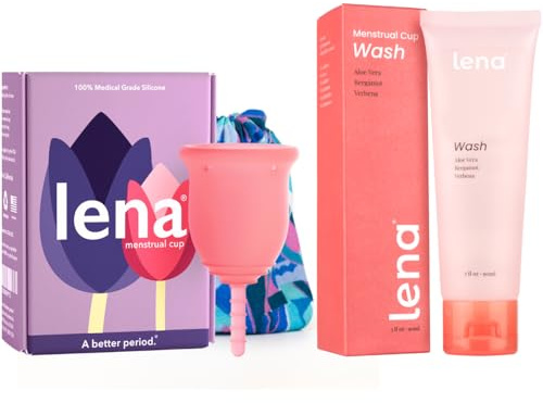 Lena Original Small Menstrual Cup & Lena Cup Wash - Reusable Period Cup with Gentle Cleanser Set