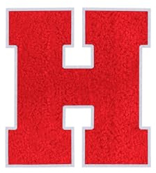 CheersLife 6.5 Inch Chenille Letters Stickers Letter Embroidered Iron | Patches for Clothing, Sew on/ Iron on Patches for Clothing, T-Shirts, Jackets, Backpacks, Jeans, Hats, Varsity (Red, H)