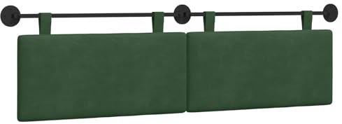 vidaXL Hängendes Kopfteil Dschungelgrün Cordstoff, Modernes rechteckiges Wandkopfteil, platzsparendes, weich gepolstertes Kopfteil, minimalistisches Wohnmöbeldesign