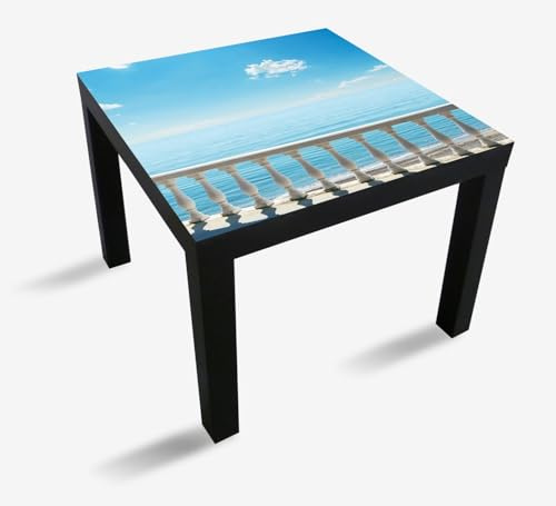 Wallario Möbelfolie selbstklebend/Aufkleber, Tischfolie geeignet für IKEA Lack Tisch - Möbeldeko Weite Aussicht über ruhiges Meer in 55 x 55 cm