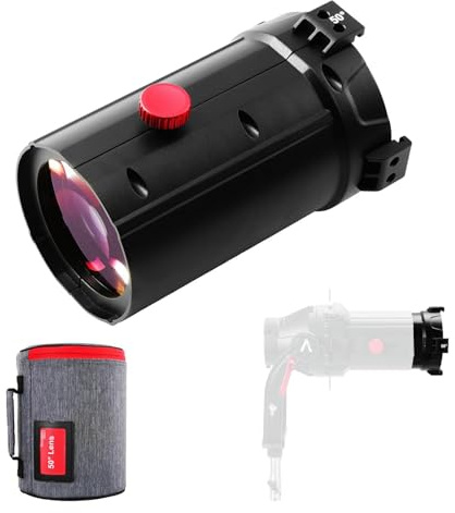 Aputure Spotlight Mount II 50° Lens, Wide Precision Projection Optic | Projects a 2.7 m (9 ft) Circle at 3 m (10 ft), Designed for Spotlight Mount II, Includes a Lens Soft Case