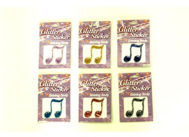 KÖRNER Festartikelimport GmbH Sticker Musiknote Glitzer