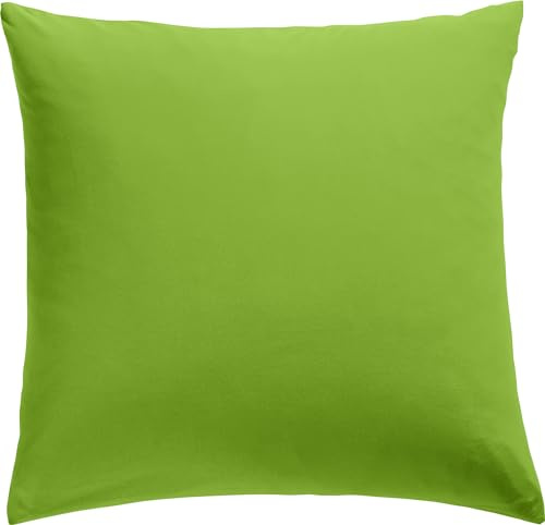 REDBEST Kissenbezug Single- Jersey San Francisco, apfelgrün Größe 80x80 cm - weiche Qualität, bügelfrei, praktischer Reißverschluss, 100% Baumwolle