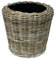 Pflanzkorb Rattan Rund – Beigegrau - Weidenkorb mit Einsatz für Außen/Outdoor - Gartenkorb Korbgeflecht - Übertopf für Garten/Pflanzgefäß (Ø 40cm / Höhe 36cm)