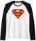 DC Superman Logo Classic Raglan Baseball Tee