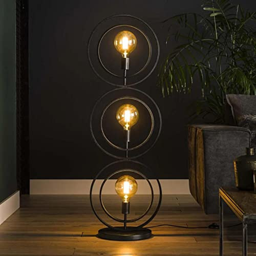 famlights Henrik Industrie Stehlampe Wohnzimmer Vintage aus Metall Wohnzimmerlampe/Stehleuchte Wohnzimmer Landhaus Industrial retro Schlafzimmer Standleuchte/Stehlampe Metall stehlampe E27