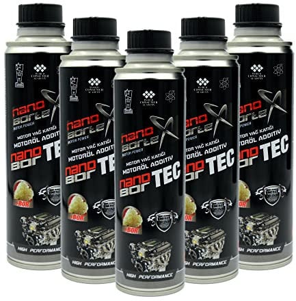 NanoBorTeX 5x300ml Motoröladditiv NanoBor Motor u. Verschleißschutz Sprit Sparen Motoröl Öl Additiv BOR Boron Motorbeschichtung Schutz DAS ORIGINAL!