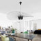 Retro Pendelleuchte Gewellter Kronleuchter Fiberglas + Fasertuch Hutdesign Modern Wohnzimmer Küche Badezimmer dekorative Beleuchtung E27 (Schwarz,200cm)