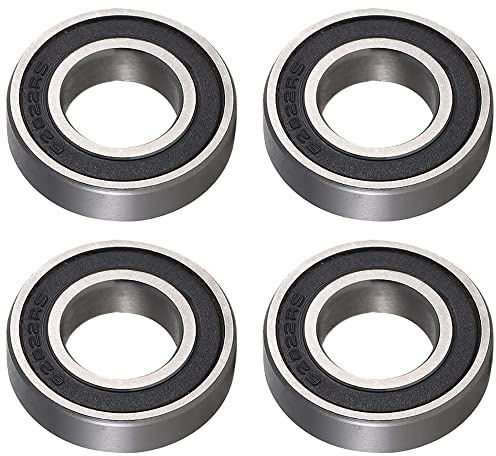 ANGEEK 6202-2RS abgedichtete Rillenkugellager, 4 Stück, 15x35x11 mm | Wälzlagerstahl, vorgeschmiert, beidseitige Gummidichtungen