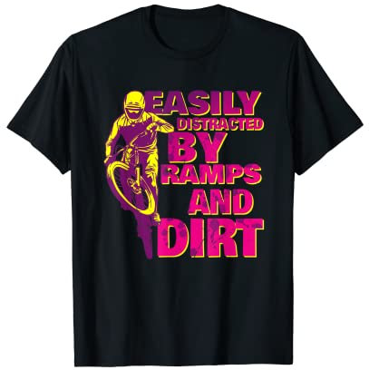 Retro Fahrrad BMX-Rad Distracted by Ramps and dirt BMX T-Shirt