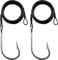 JSHANMEI Stainless Steel Wire Leader with Tuna Shark Hooks, 6/0 Size, 400 lb Breaking Strength, Black, Big Game Fishing Rig