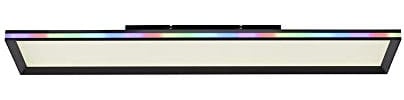 SellTec LED Panel schwarz 100x25cm, RGB Lichteffekt im Gehäuserand, Deckenlampe mit CCT Lichttemperaturwechsel, dimmbar Fernbedienung……