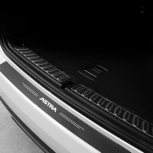 Auto Ladekantenschutz Folie für Op-EL Astra F G H J K GTC OPC GIS, Selbstklebend Kohlefaser Kofferraum Stoßstangenschutz Aufkleber - Kratzschutz - Styling Deko Zubehör,Black