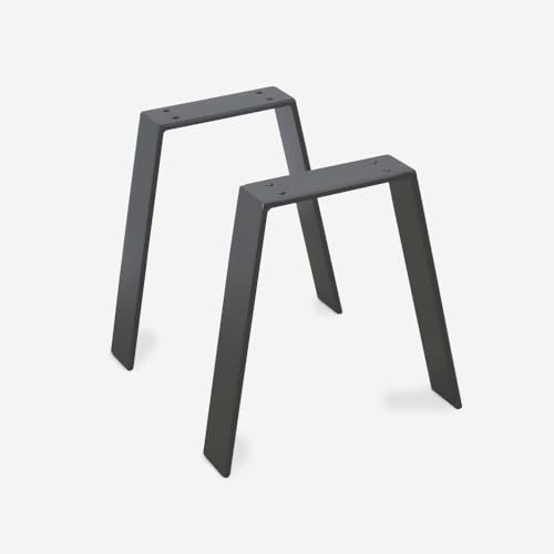 modernLOFTart Tischkufen Anthrazit Vm 100x10 mm - Tischbeine Metall aus Flachstahl Sandgestrahlt und Pulverbeschichtet - Tischgestell Breite 40cm, Höhe 42cm - Industrial Loft
