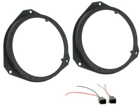 Motorguard Front Door Speaker Adaptor Spacers Rings Kit with Harness Adaptors For Vauxhall Corsa D Astra H 165mm 6.5