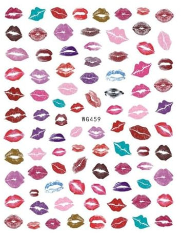 Nail Sticker Romantic Colorful Self-adhesive Strong Stickiness Removable Decorative DIY Valentines Day Heart Red Lip Series Nail