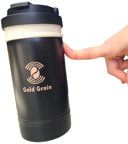 Taza de café para llevar, taza antiderrame y anticaída, vaso termo reutilizable de acero inoxidable antigoteo, 450ml, vaso café con exclusivo sistema antivuelco, aislamiento térmico de doble pared