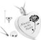 QESSUVNC Ashes Necklace Keepsake Locket, Personalised Urn Necklace for Ashes, Stainless Steel Cremation Jewellery (Rose)