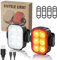 Sanario Bike Lights Ultra Slim, Rechargeable Bicycle Lights Front and Rear, 1.5 Hrs Fast Charging Bike Light Cycling Headlights Set, IP65 Waterproof, 4+6 Modes Bike Lights Set front and back