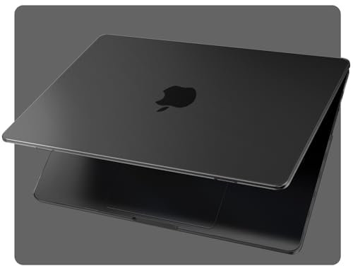 EooCoo Cover Ultra Sottile compatibile con MacBook Pro 14 Pollici 2024 2023 2021 Pro Max M4 A3112 A3185 A3401, M3 A2918 A2992, M2 A2779, M1 A2442 Custodia Rigido per Mac Laptop - Nero Siderale Opaco