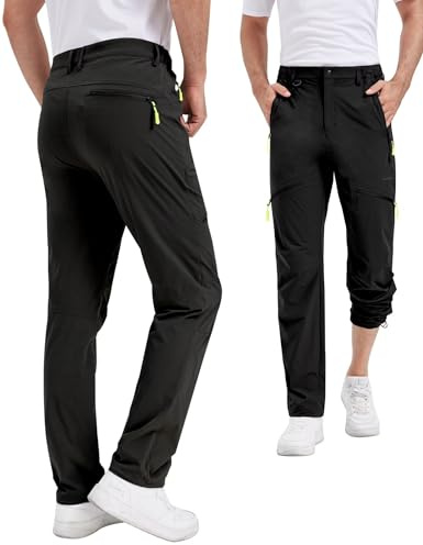KUTOOK Herren Wanderhose Schnelltrocknend Cargohose mit 5 Taschen Hochelastisch für Outdoor Laufen Radfahren Hiking