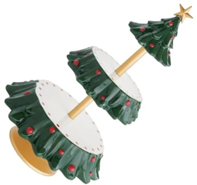 FUNNETOYU Two-layer Xmas Tree Shaped Dessert Table Cupcake Stand Cake Display Holder Rack for Christmas Party Buffet Sweet Treats Display