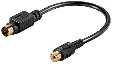 Goobay AVK 261-020 0.20m 0,2 m S-Video (4-pin) RCA Negro - Adaptadores de cable de vídeo (0,2 m, S-Video (4-pin), RCA, Negro, Macho/Hembra)