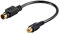 Goobay AVK 261-020 0.20m 0,2 m S-Video (4-pin) RCA Negro - Adaptadores de cable de vídeo (0,2 m, S-Video (4-pin), RCA, Negro, Macho/Hembra)