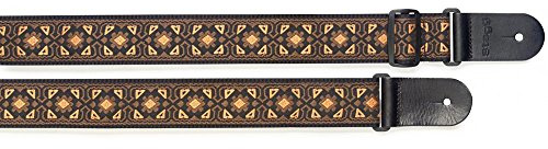 Stagg 20962 82 - 141 cm Woven Nylon Flowers Decorated Guitar Strap - Orange