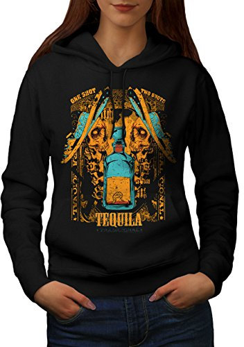 Wellcoda Tequila EIN Schuss Essen Frau Kapuzenpullover EIN Beiläufiges mit Kapuze Sweatshirt