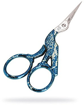 Premax ColorsCollection Stickereischere-Colors Collection-Storch-ABM. 9 cm. -EIN Hauch von Farbe in Blau-10374-Hergestellt in Italien