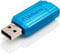 Verbatim PinStripe USB flash drive 64GB - USB 2.0 - USB memory stick - for laptop notebook ultrabook TV car stereo - USB 2.0 stick - data-stick with sliding mechanism - carribean blue