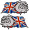 Sticar-it Ltd Handed Pair Of BRITISH BULLDOG Union Jack Great Britain British Flag Vinyl Car Bike Helmet Stickers Decal Small 50mm wide each