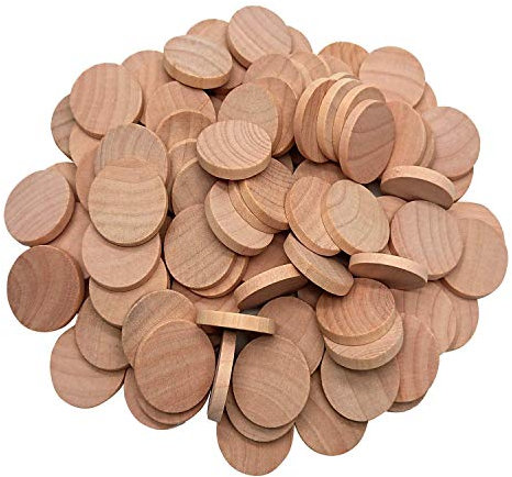 AS 1 inches (50-pcs / 100-pcs / 200-pcs) Natural Schima superba unfinished round wood,These round wood coins The limitations are endless!(100-pcs) by Axe Sickle