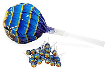 Chupa Chups Super Chups Lot de 20 sucettes au goût cola, monoblocs, idéal à partager