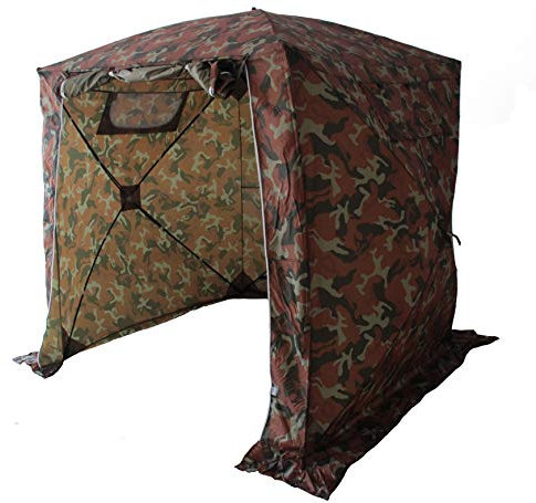 Goutime Arbeitszelt Pop Up Angelzelt 2mx2m Kleines Veranstaltungszelt Party Garten BBQ Zelt Camping Multifunktional Tragbar,Karpfenzelt,Winterfest windund sturmfester getarnte Zelt(Tarnung Farbe)