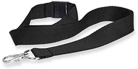 Kandinsky 20x900mm Schlüsselbänder Lanyards, 25 Stück schwarz, Sicherheitsclip, geeignet für Messen, Events und Veranstaltungen in Kombination mit Ausweishüllen für Skipass und Impfausweis