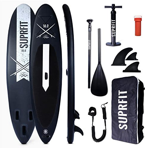 SUPRFIT Stand Up Paddling Board, SUP Board als aufblasbares Komplett-Set, Stand Up Paddle Board mit doppelter PVC Schichtung, Stand-Up Paddling, Standup Paddleboard - 330 x 78 x 15 cm bis max.150 kg
